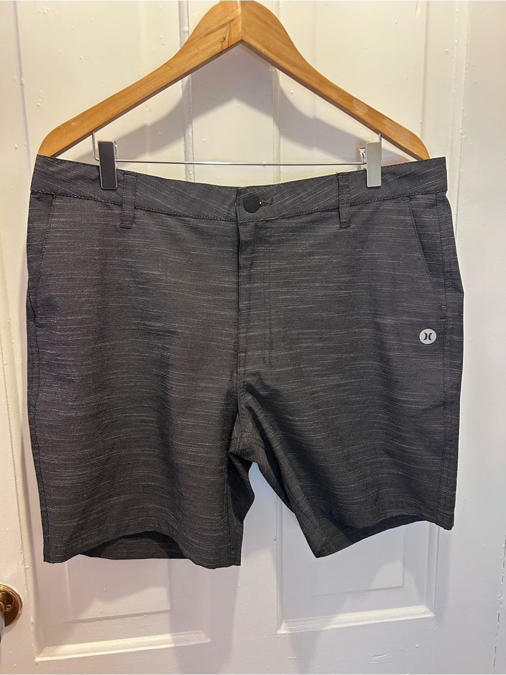Hurley Hybrid 20" Walk Shorts Men's Size 36 Black Heather Slub